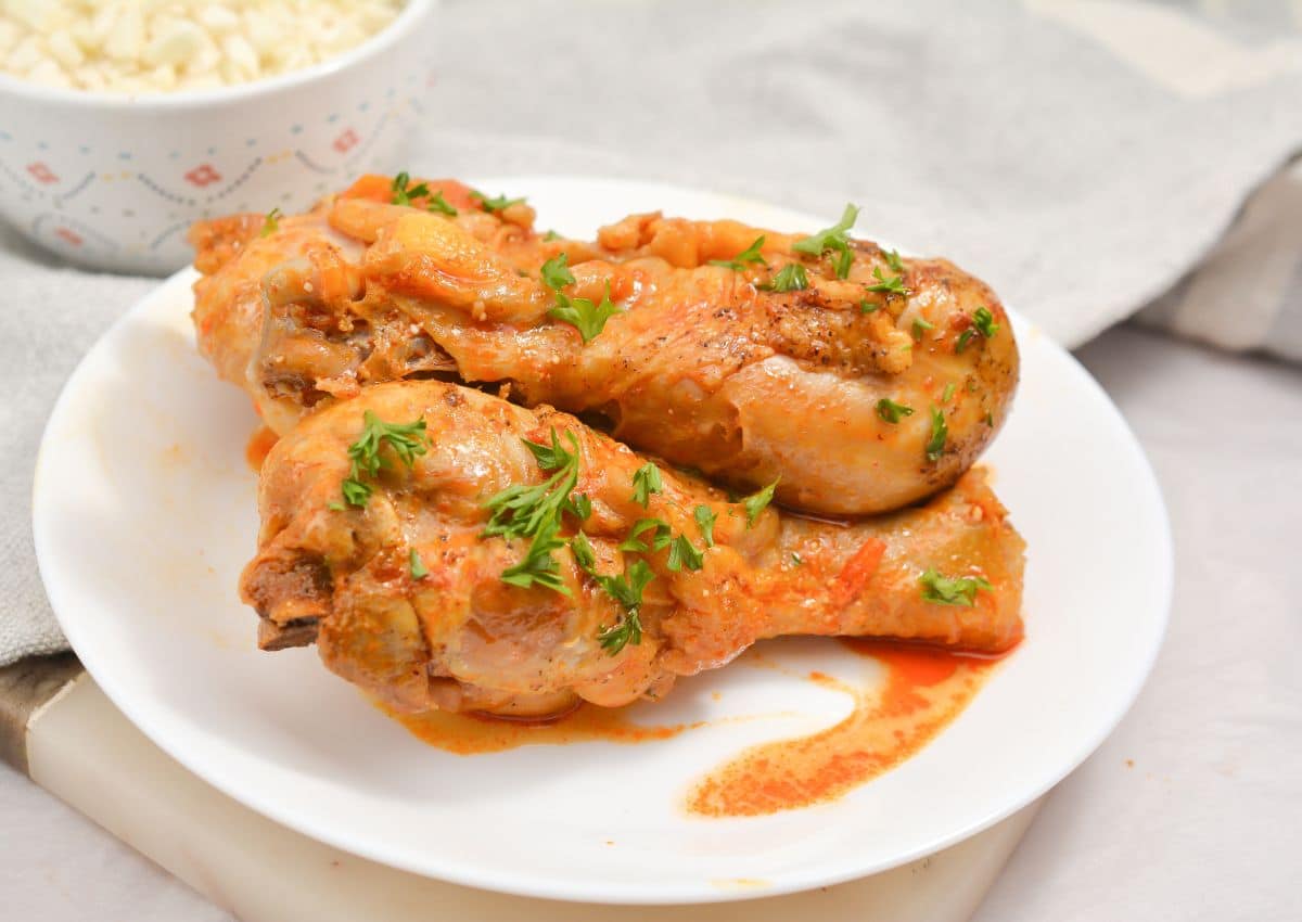 Chicken Paprikash on a plate