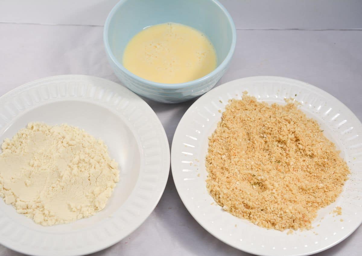 almond flour, egg and pork rinds