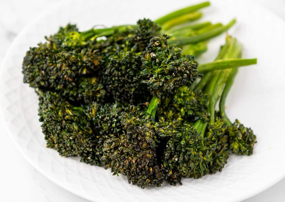 Broccolini on a plate