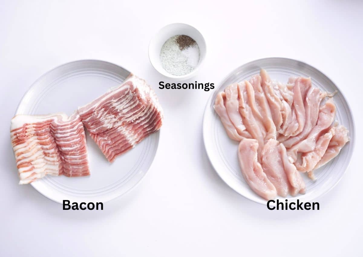 bacon, chicken tenders, seasoning