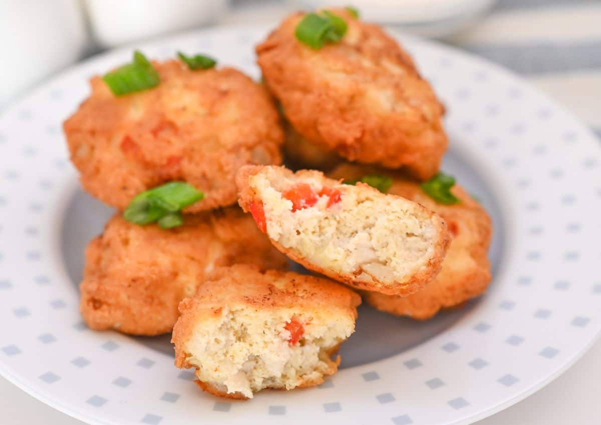 Keto Chicken Fritters on a plate
