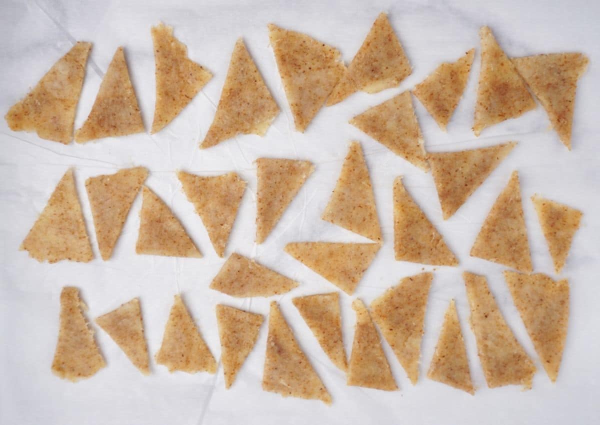 dough cut into triangles