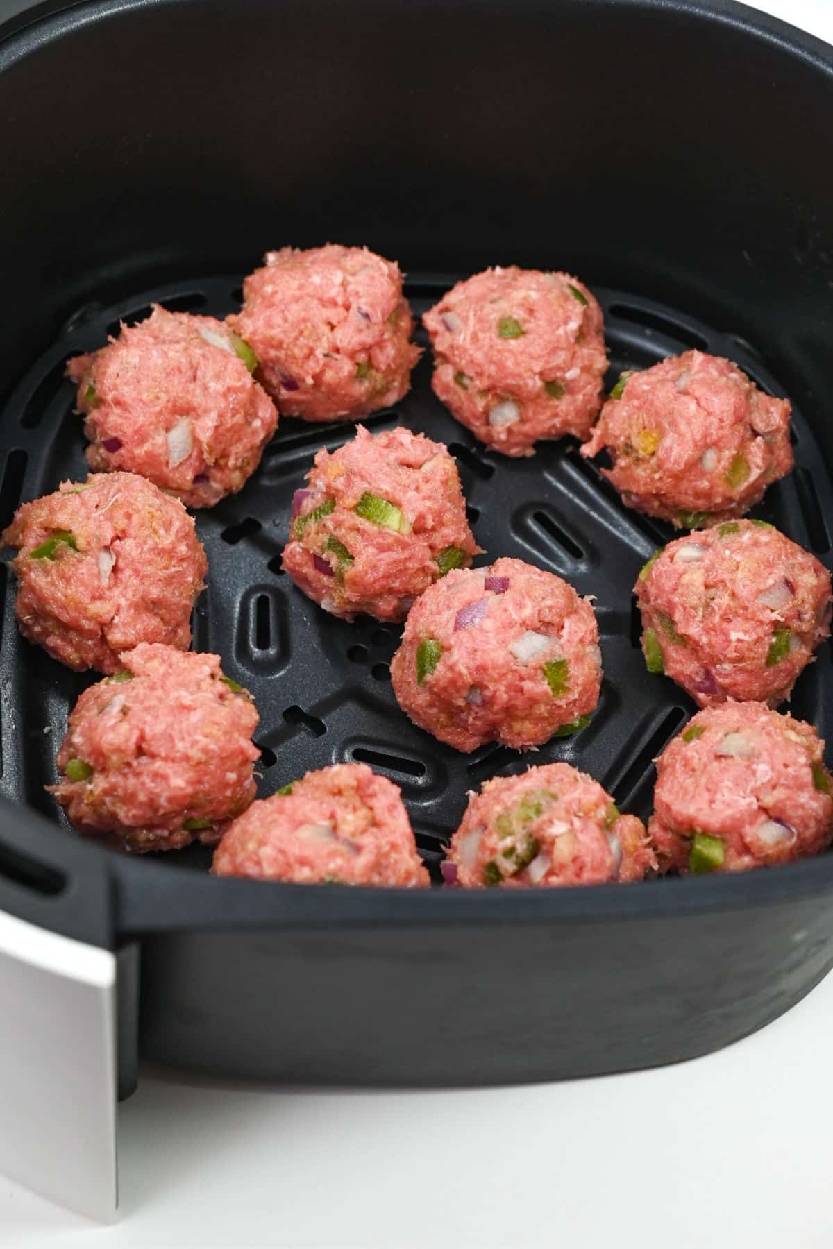 meatballed rolled into air fryer