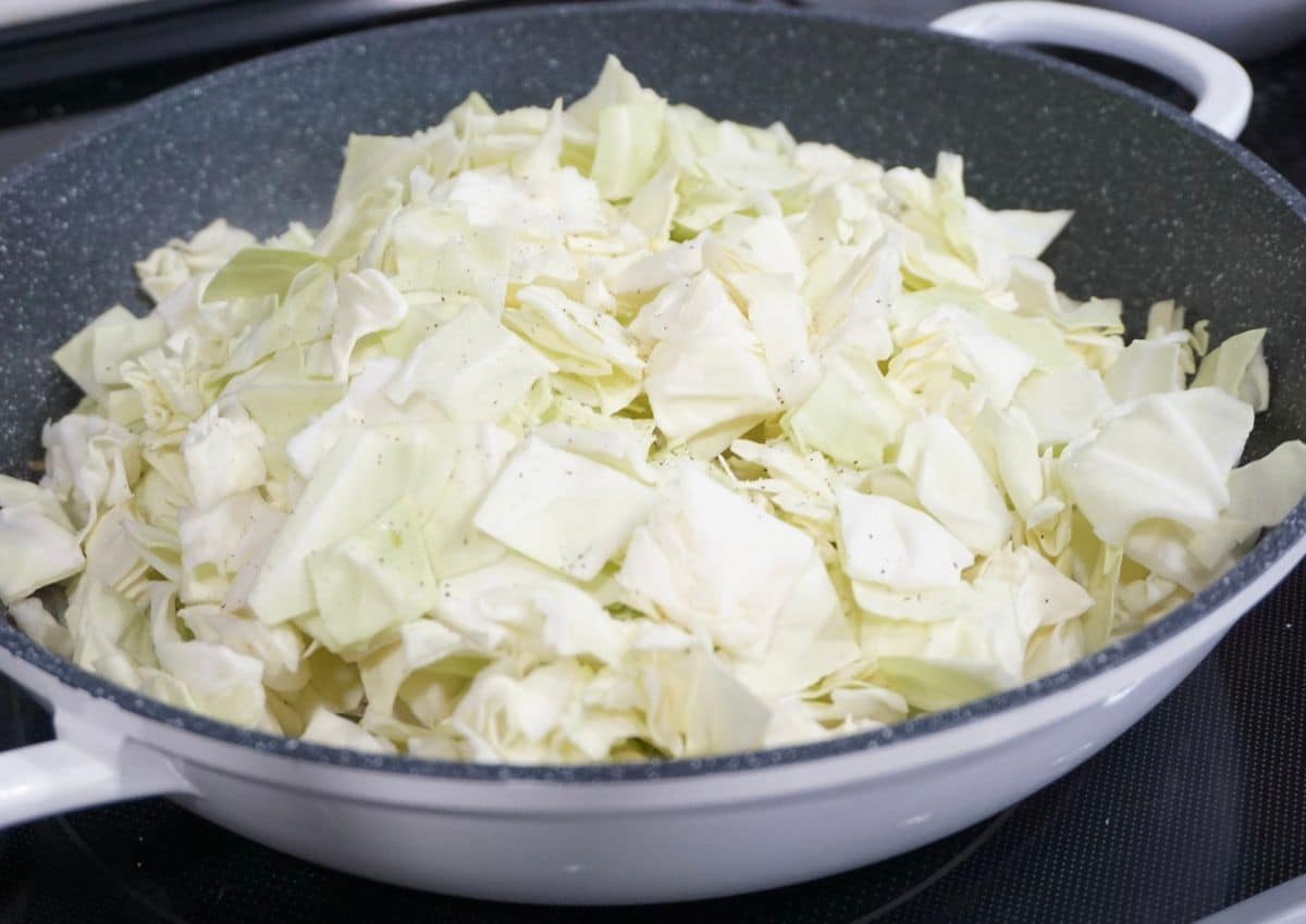 cabbage in a pan