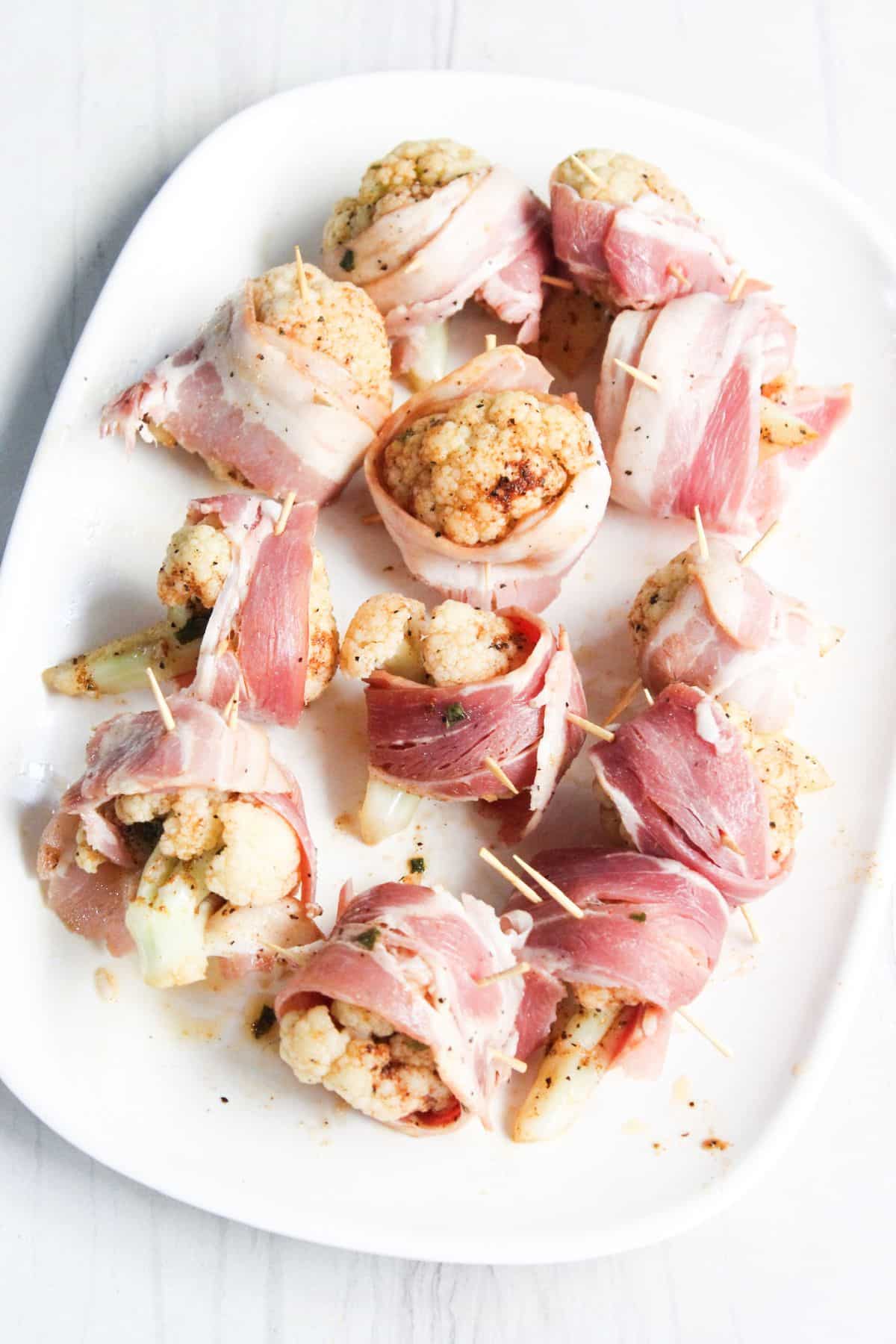 bacon wrapped on cauliflower