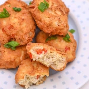 Keto Chicken Fritters on a plate