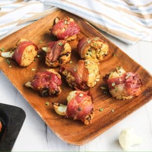 Bacon Wrapped Cauliflower on plate